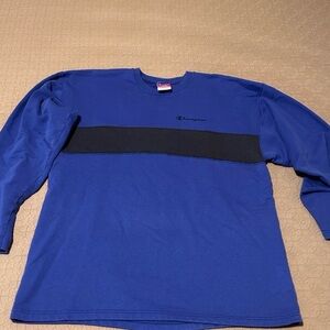 Champion Blue Sweatshirt with Black Stripe